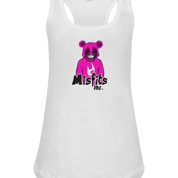 White Vest - T-Shirt - Organic Cotton - White Vest - Misfits - Misfits Inc Black White Sugar Pop Pink